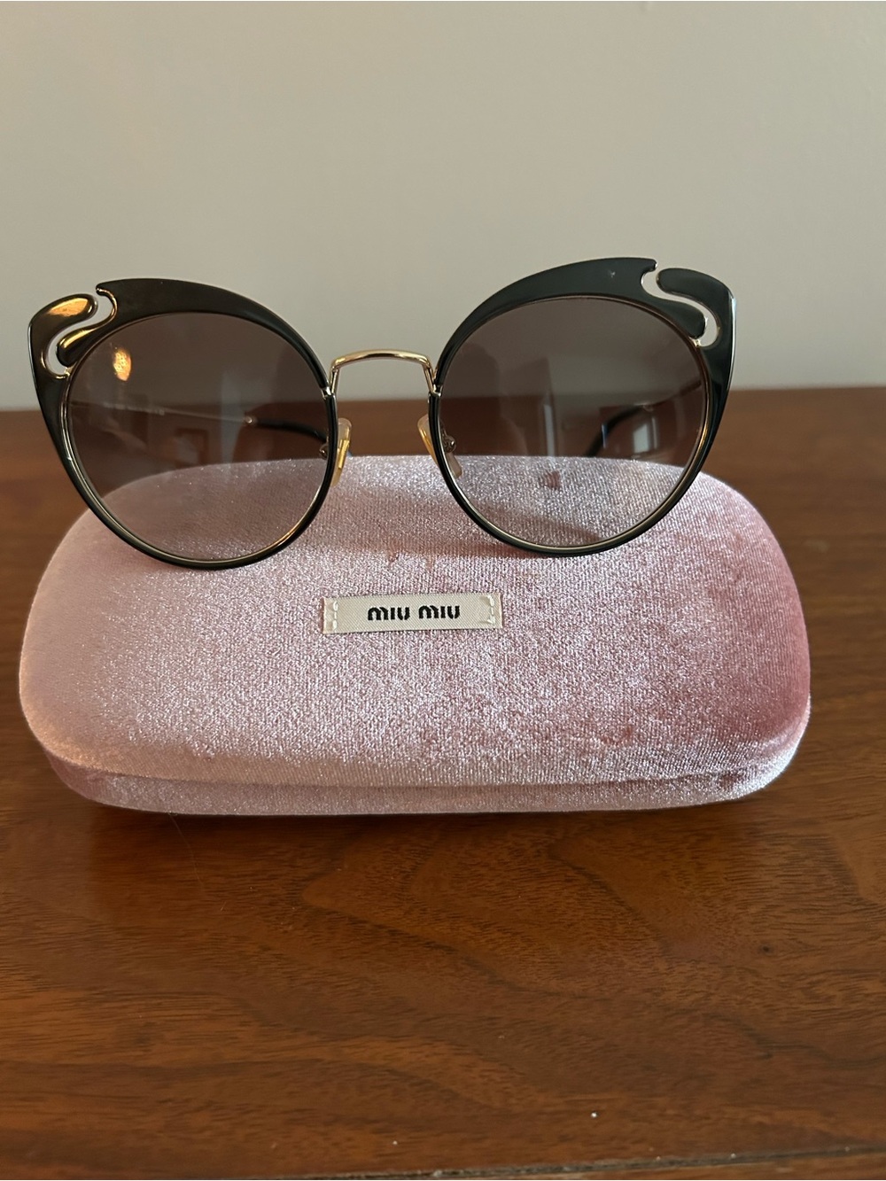 Miu Miu Black Cat-Eye Sunglasses